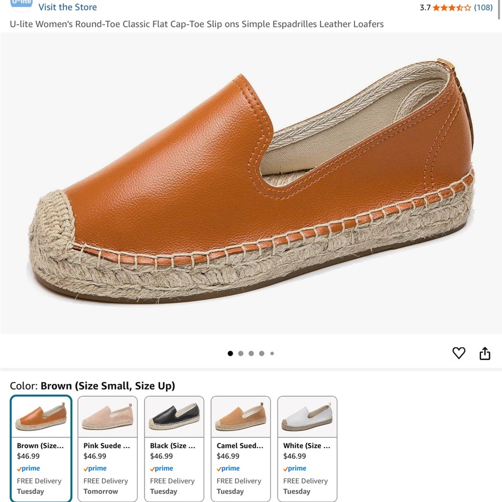 Amazon Women's Brown Espadrilles